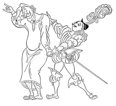 Knight And Poor Man  Coloring Page